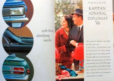 Opel Kapitaen Admiral Modelprogram 1964 "The three big discoveries" Carbrochure (4699)